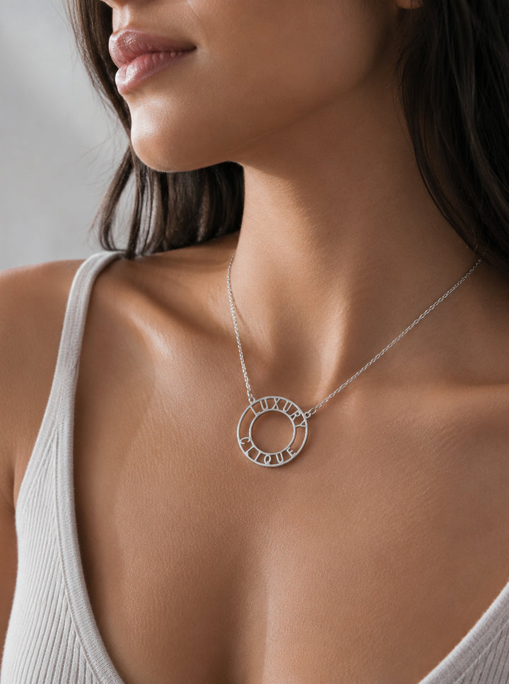 Luxury Clique Circle White Gold Necklace