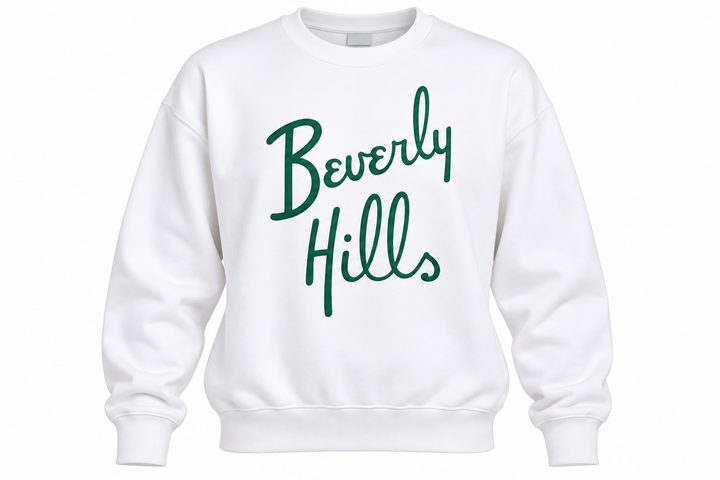 Beverly Hills - White Oversized Crewneck