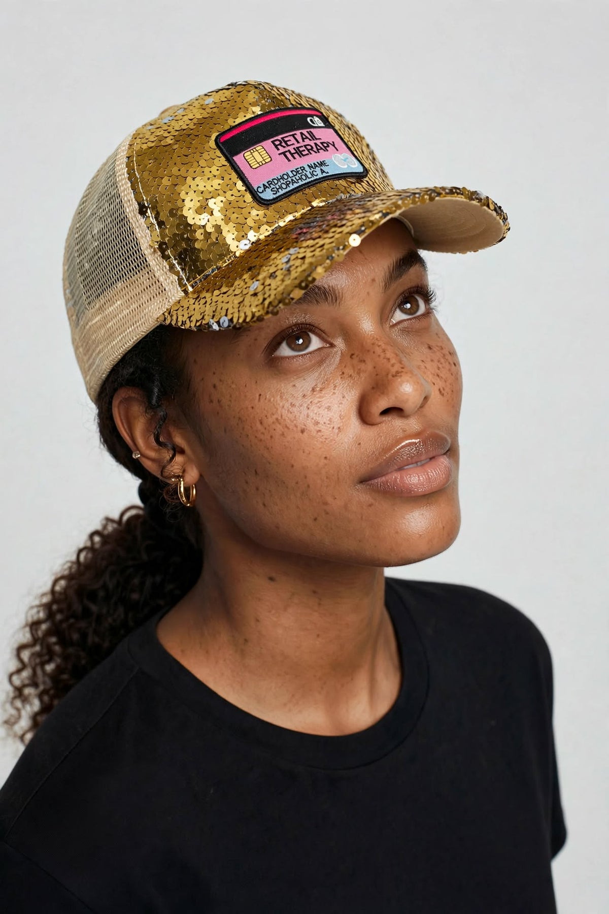 Retail Therapy Custom Sequin Hats (PINK & GOLD)