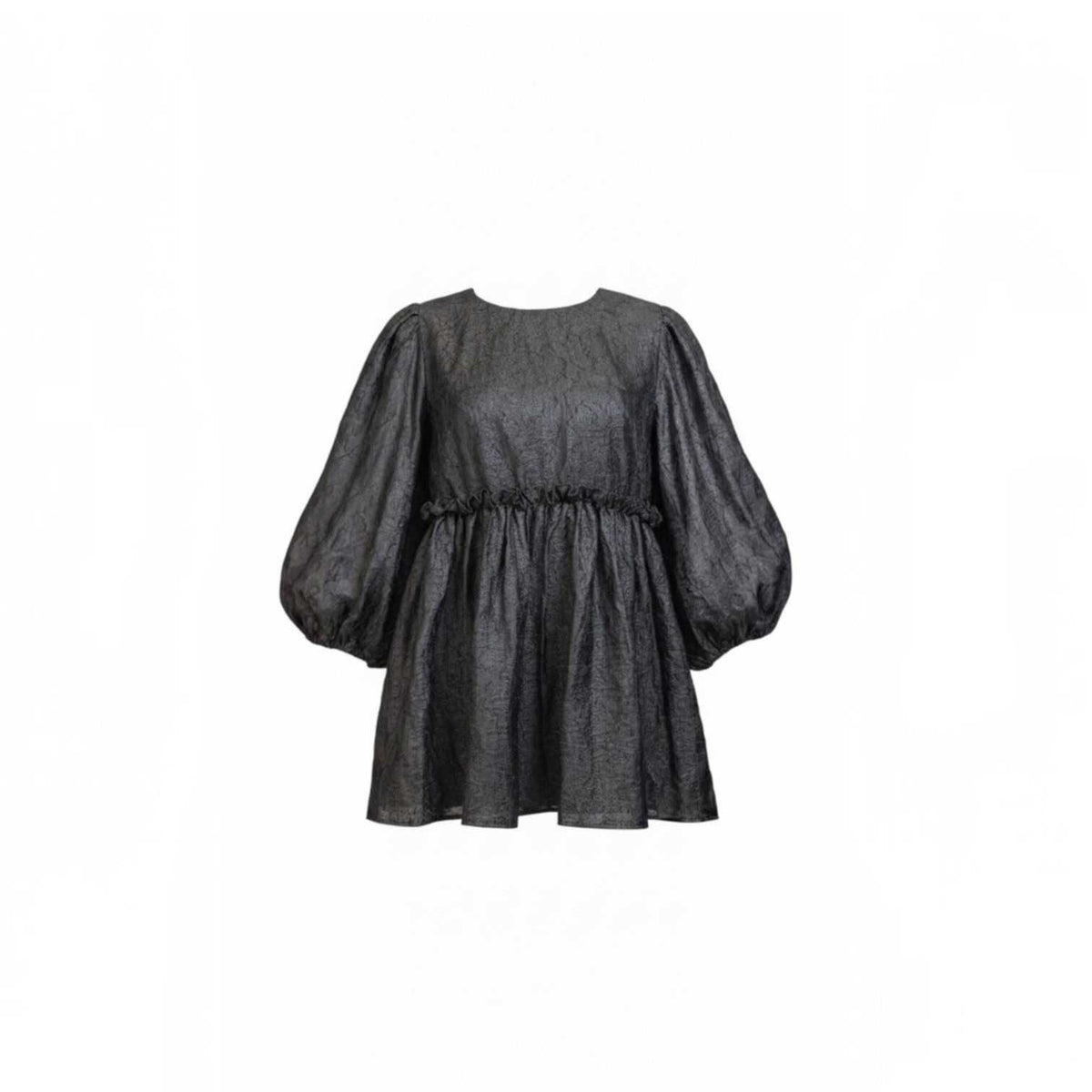 Midnight Muse - Black Puff-Sleeve Mini Dress