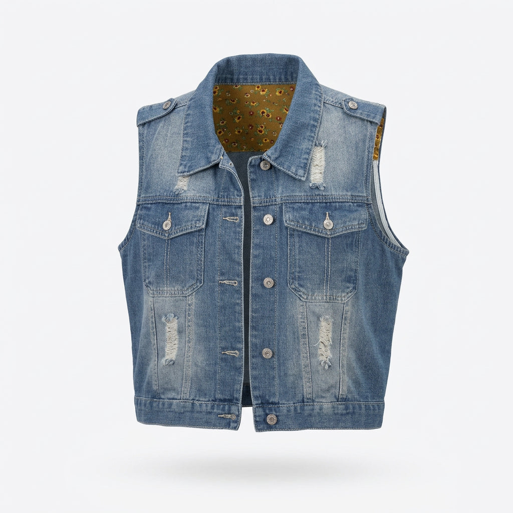 Daybreak Denim - Distressed Blue Vest