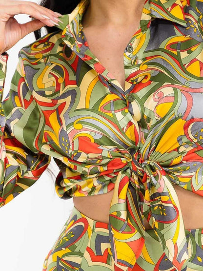 The Heritage Ruched Tie-Front Two Piece Set