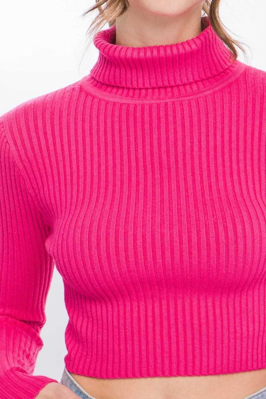 The Heritage Ribbed Turtleneck Crop Sweater
