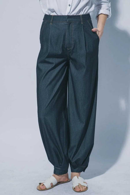 The Heritage Balloon-Leg Pleated Pants-Black