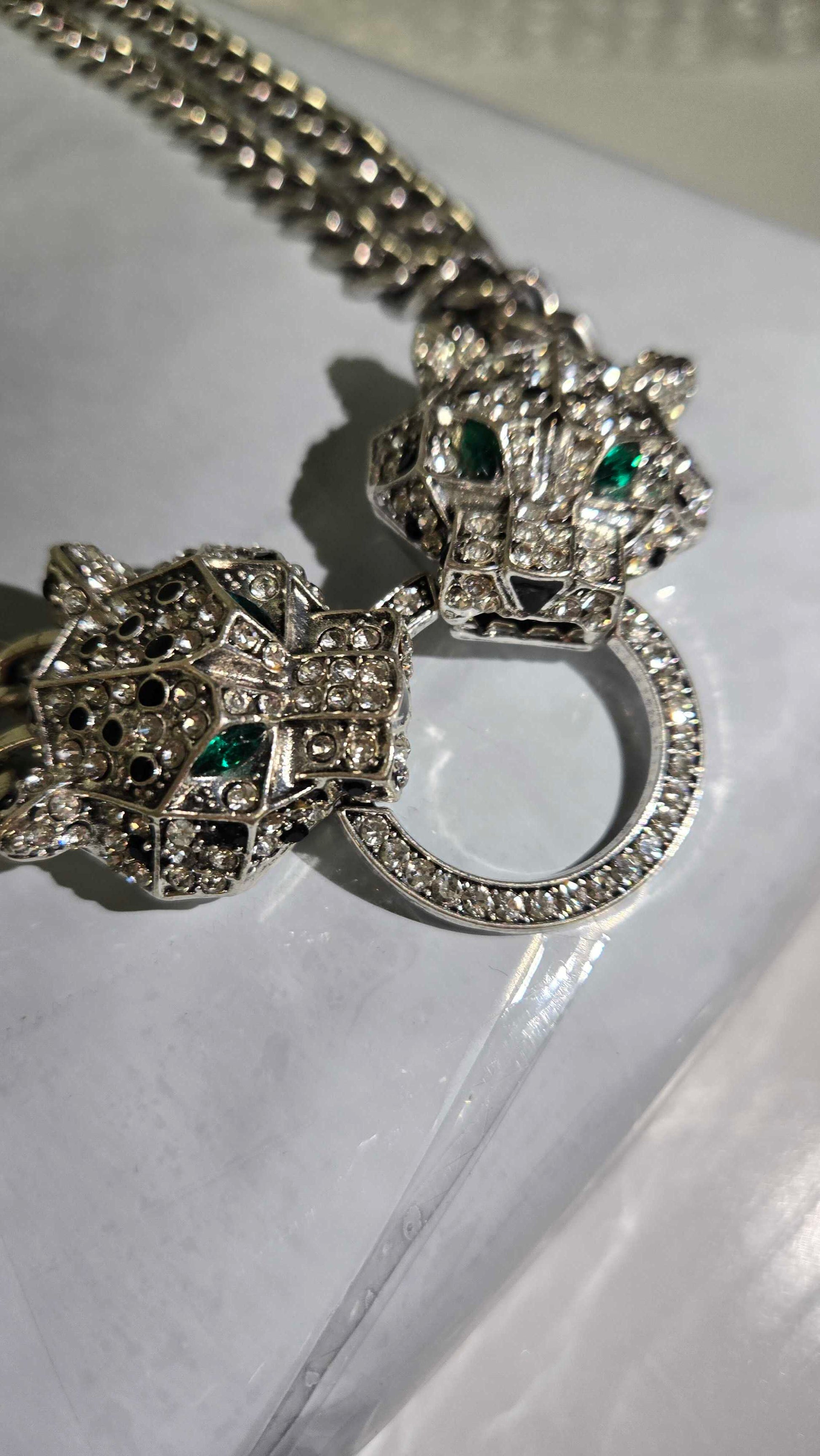 Eye Candy LA Silver Jaquar Necklace