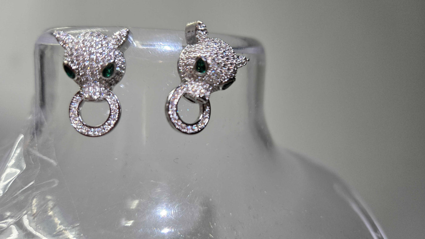 Eye Candy Jaquar Cubic Zirconia Earrings
