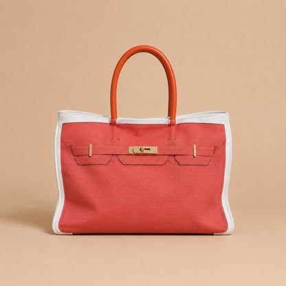 Soleil Coral Canvas Tote