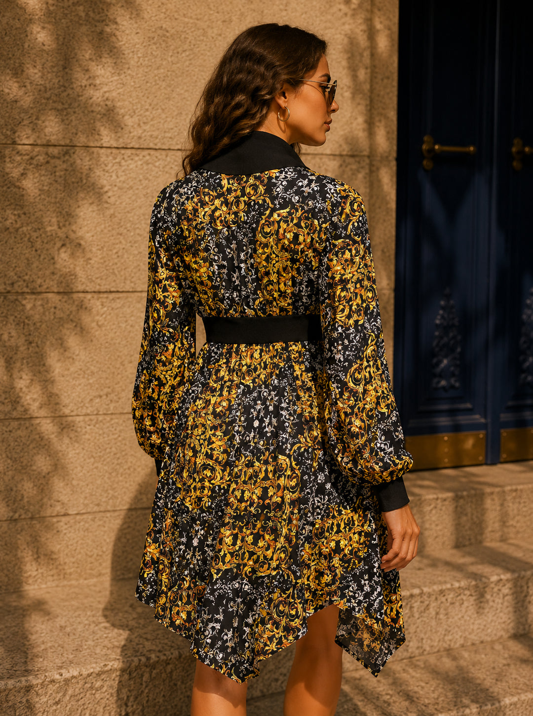 Versailles Baroque Zip Mini Dress