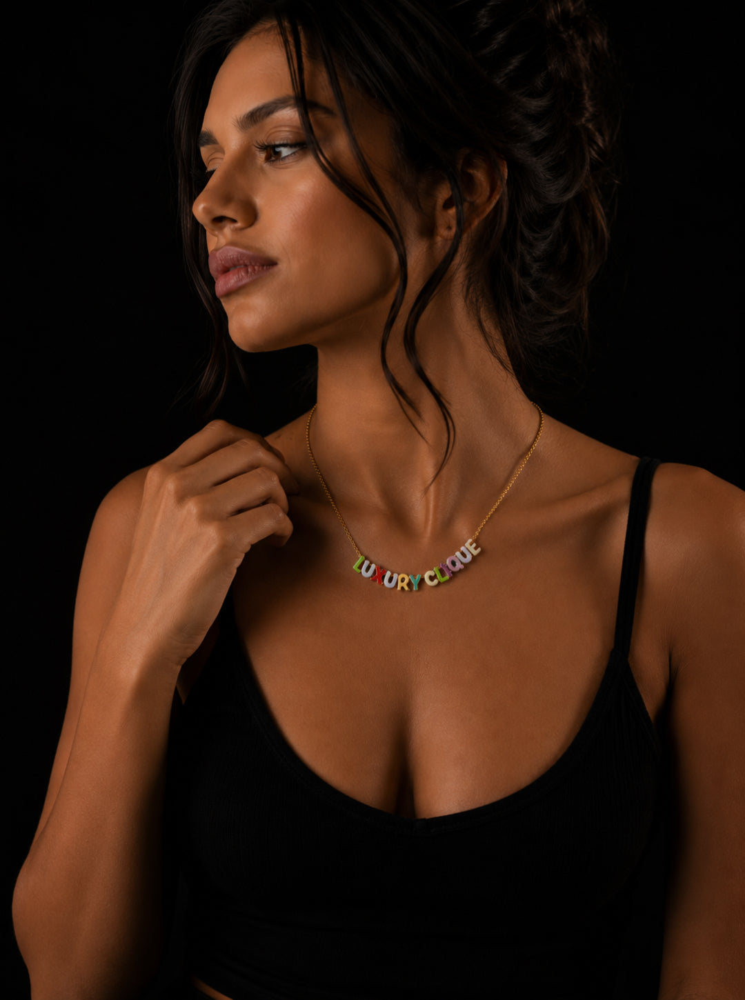 Luxury Clique Rainbow Letter Necklace