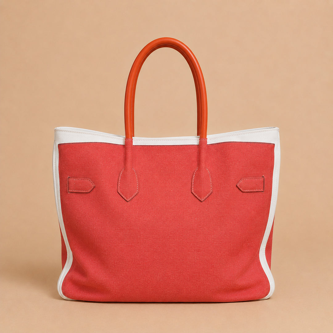 Soleil Coral Canvas Tote