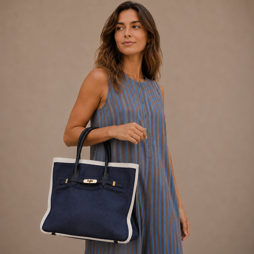 Maison Navy Canvas Tote
