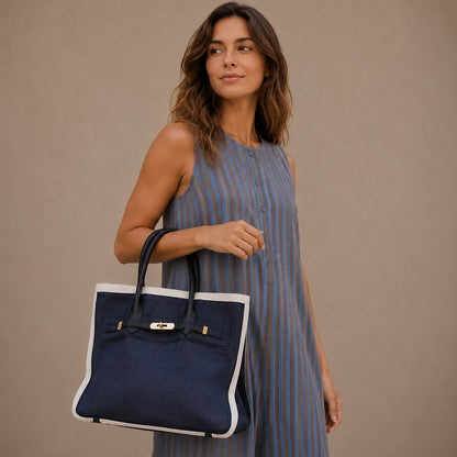 Maison Navy Canvas Tote