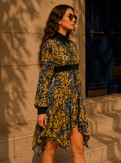 Versailles Baroque Zip Mini Dress