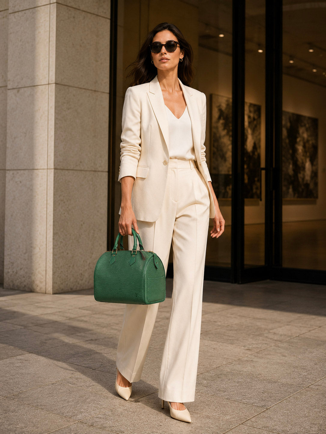Emerald Epi Leather Barrel Bag