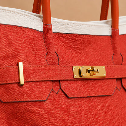 Soleil Coral Canvas Tote