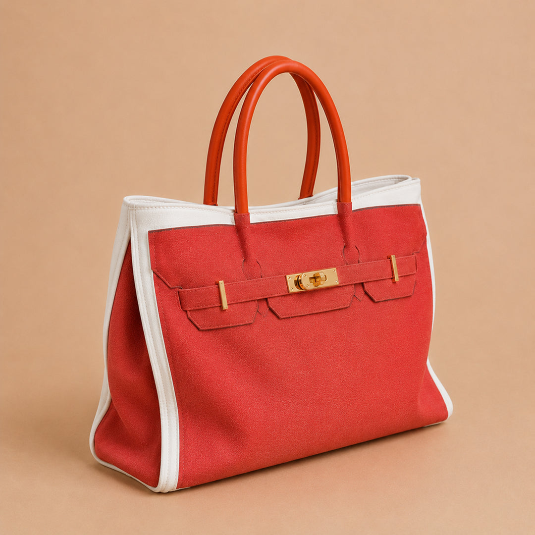 Soleil Coral Canvas Tote