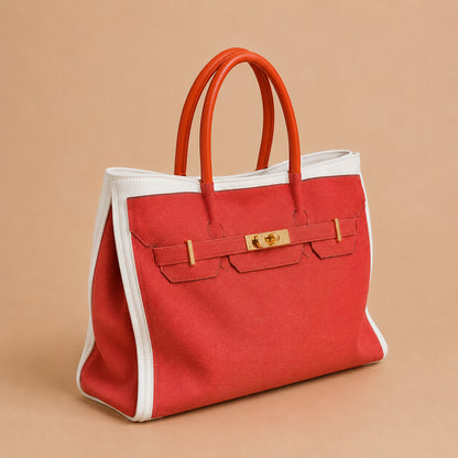 Soleil Coral Canvas Tote