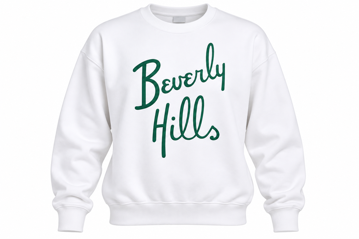 Beverly Hills - White Oversized Crewneck