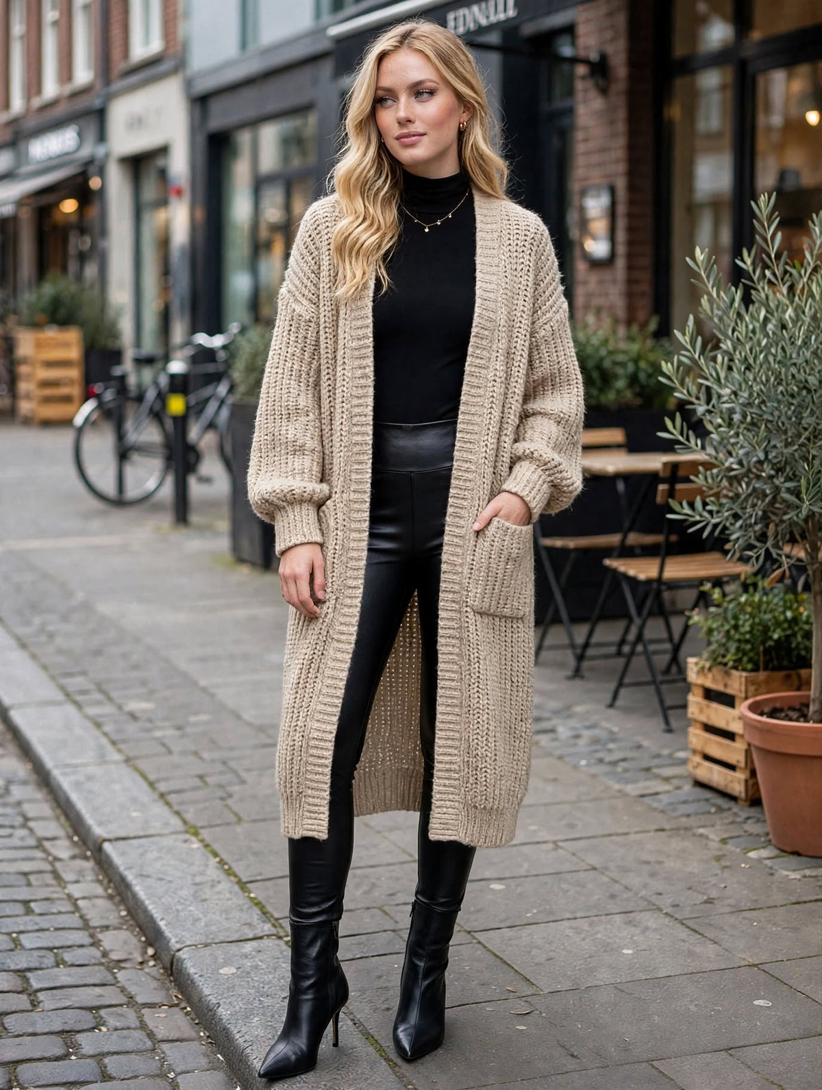 Harper Oversized Chunky Knit Long Cardigan – Luxury Clique