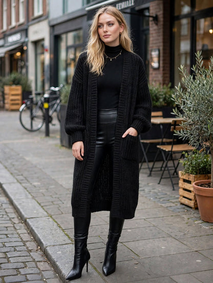 Harper Oversized Chunky Knit Long Cardigan – Luxury Clique