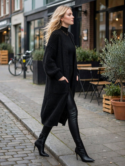 Harper Oversized Chunky Knit Long Cardigan – Luxury Clique