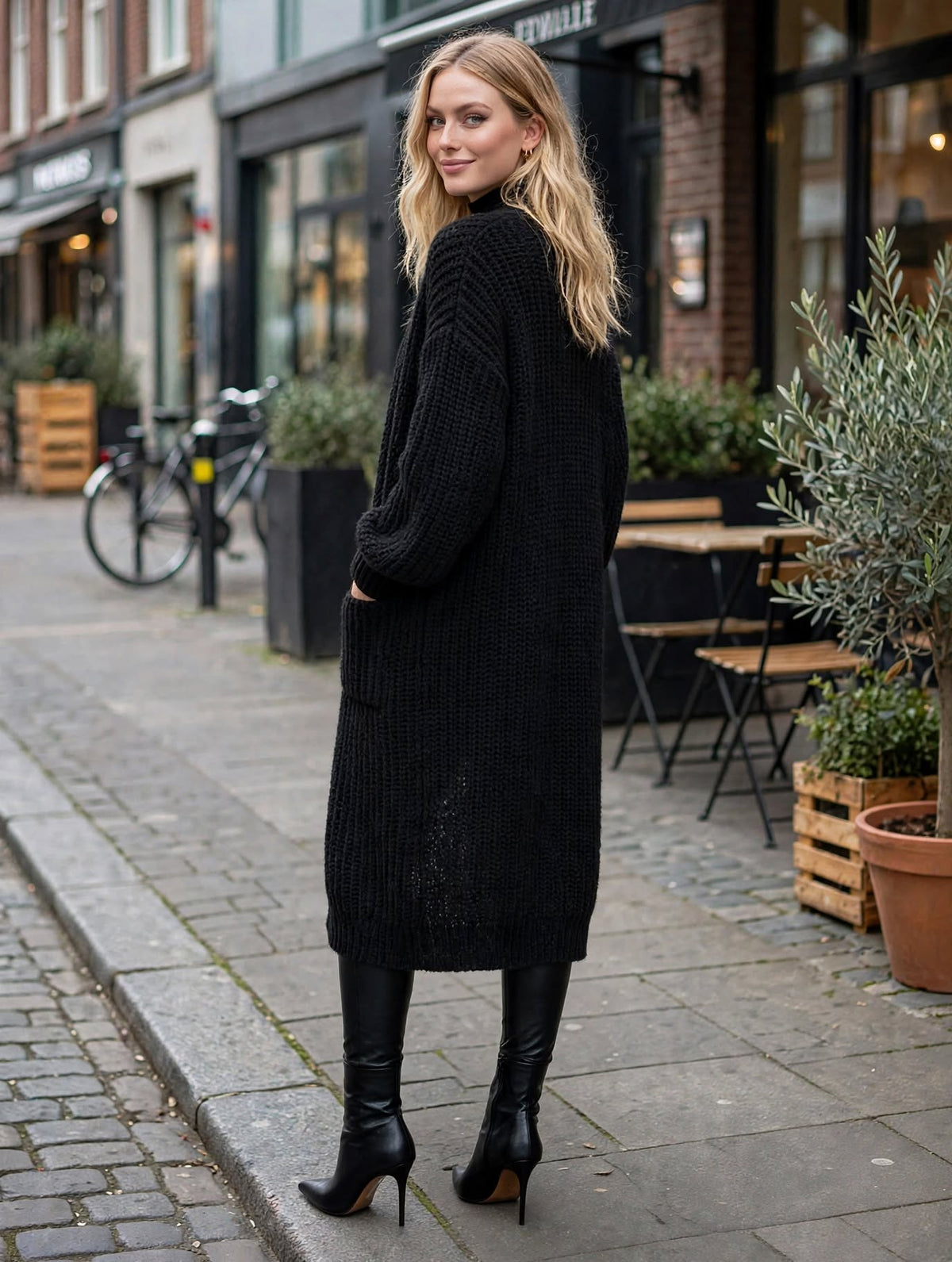Harper Oversized Chunky Knit Long Cardigan – Luxury Clique