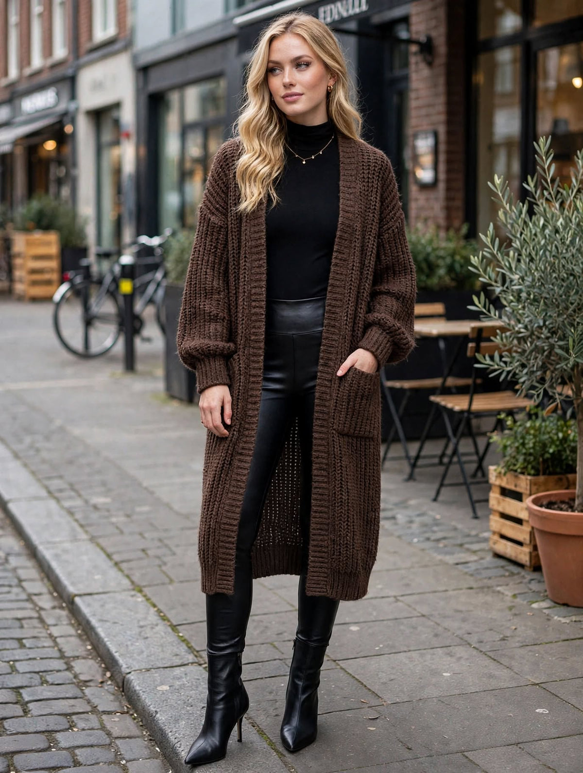 Harper Oversized Chunky Knit Long Cardigan – Luxury Clique