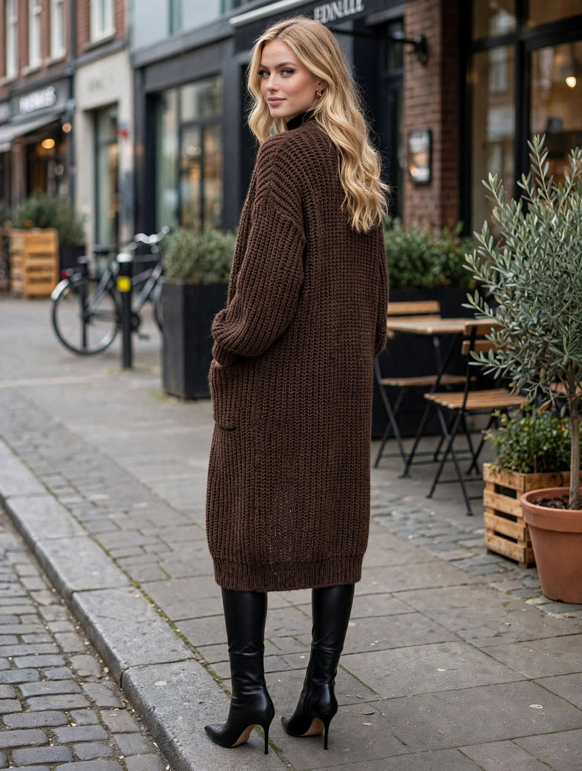 Harper Oversized Chunky Knit Long Cardigan – Luxury Clique