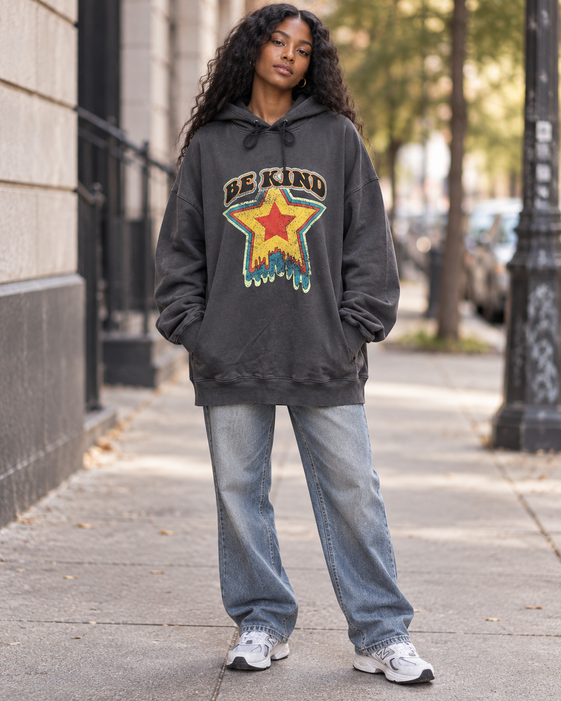 Be Kind Graphic Hoodie – Slate Grey