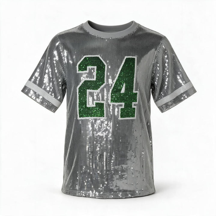 Game Day 24 - Silver Sequin Shirt Dress