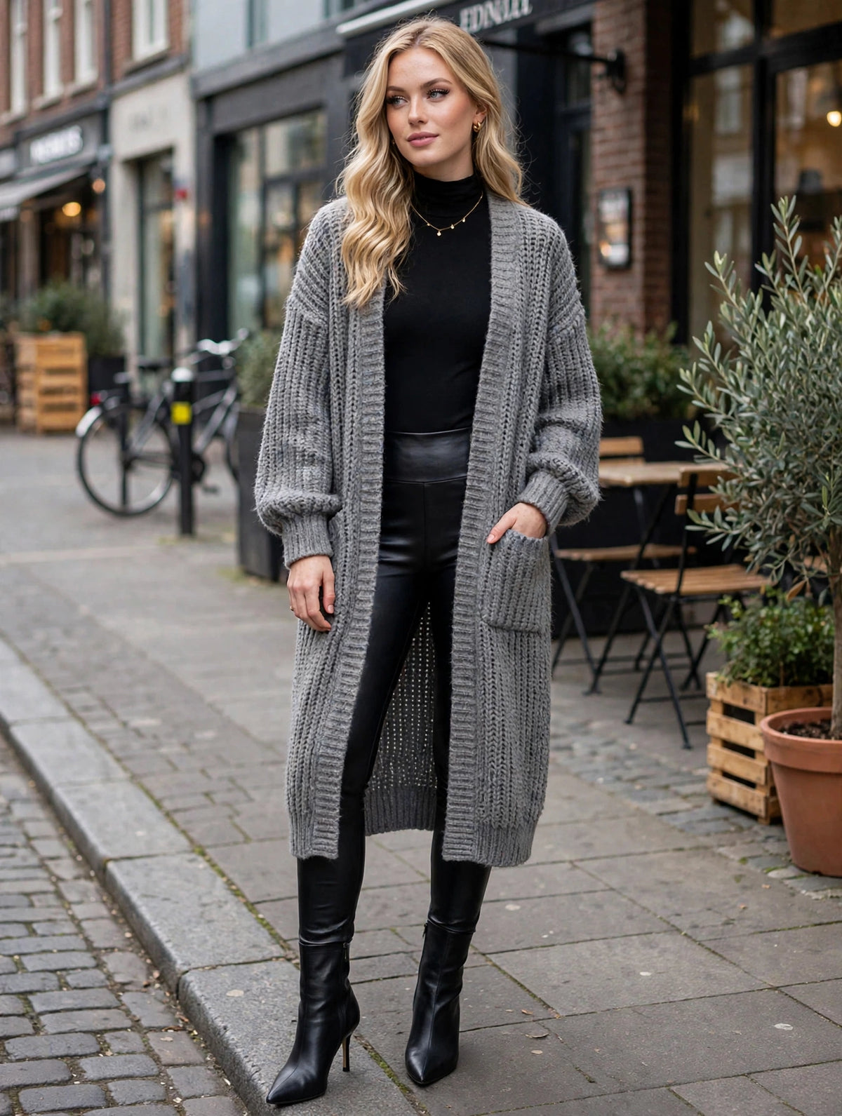 Harper Oversized Chunky Knit Long Cardigan – Luxury Clique