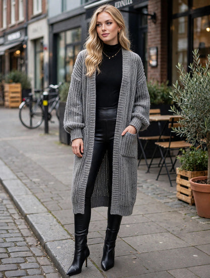 Harper Oversized Chunky Knit Long Cardigan – Luxury Clique