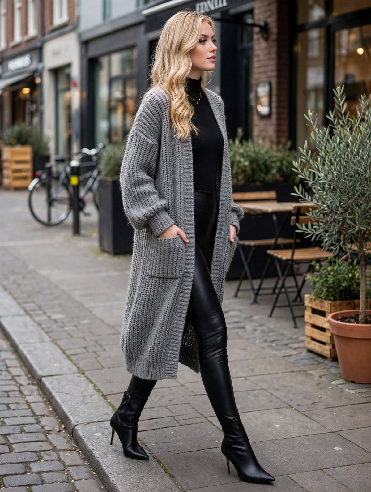 Harper Oversized Chunky Knit Long Cardigan – Luxury Clique