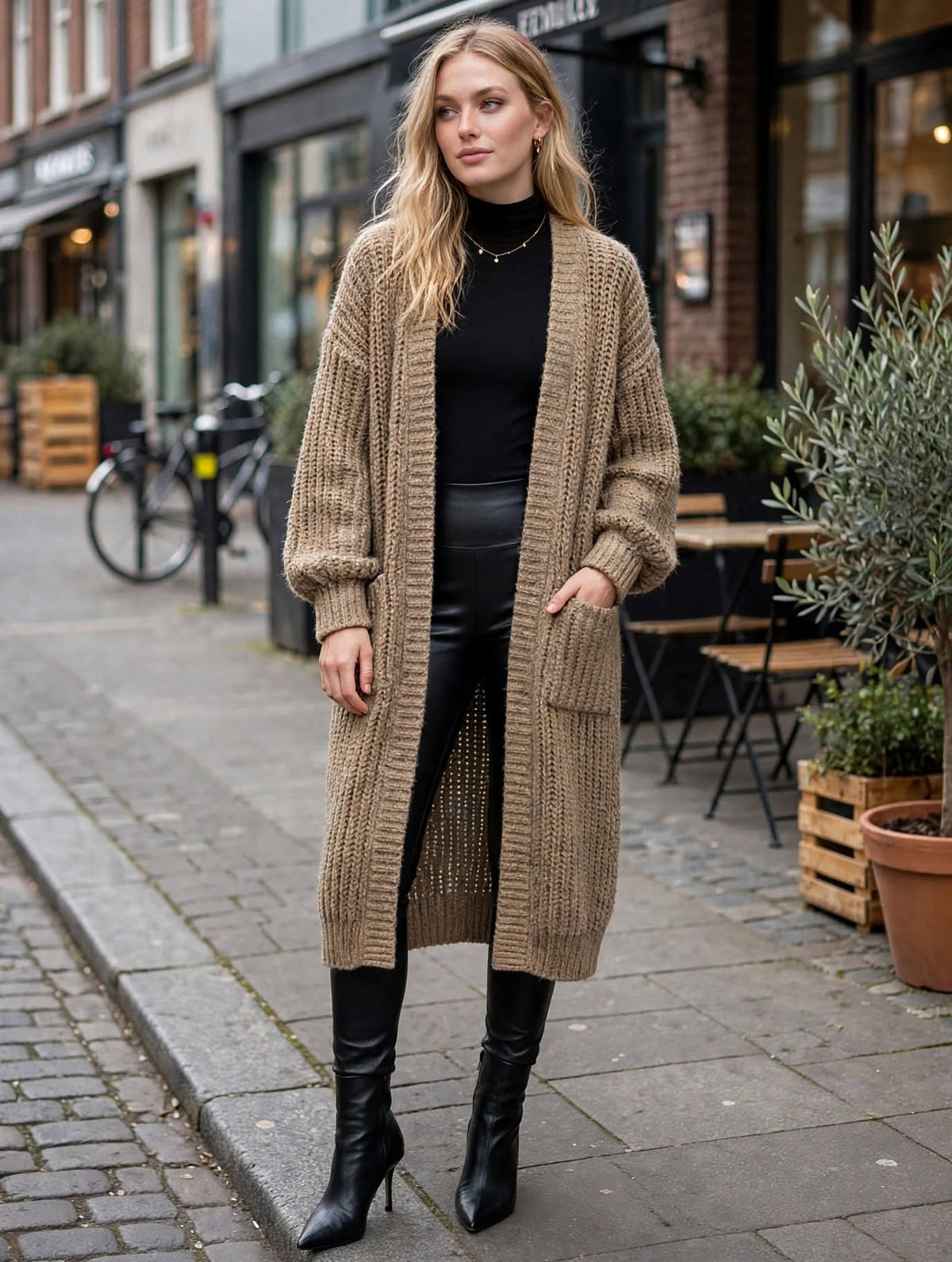 Harper Oversized Chunky Knit Long Cardigan – Luxury Clique