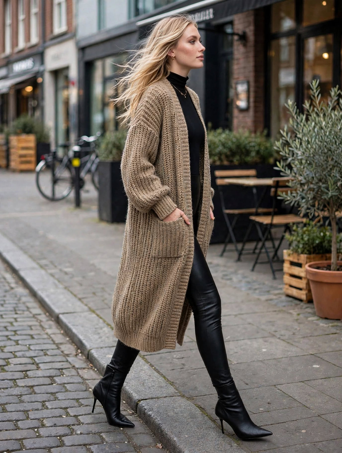 Harper Oversized Chunky Knit Long Cardigan – Luxury Clique