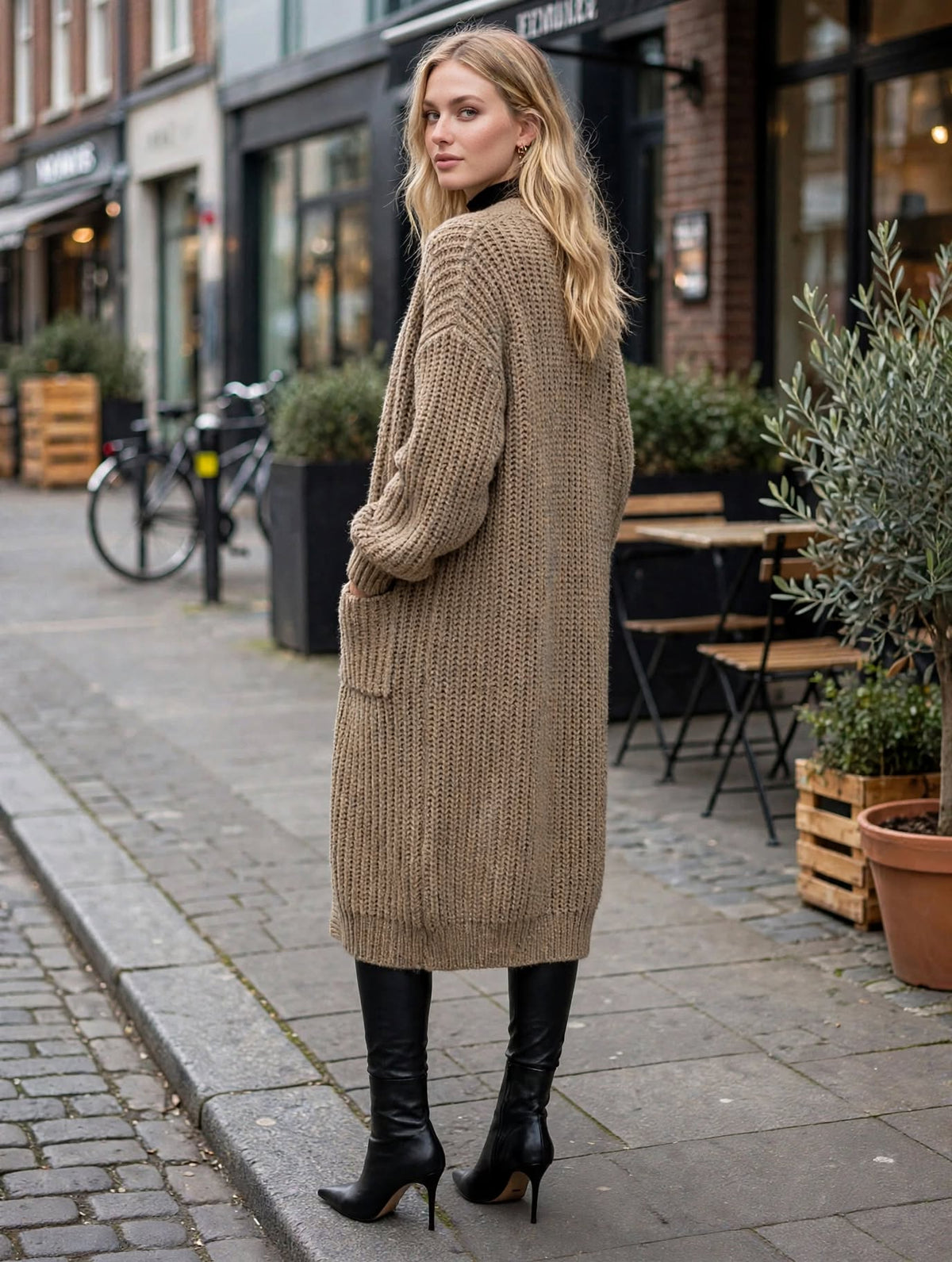 Harper Oversized Chunky Knit Long Cardigan – Luxury Clique