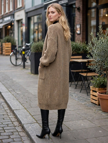 Harper Oversized Chunky Knit Long Cardigan – Luxury Clique