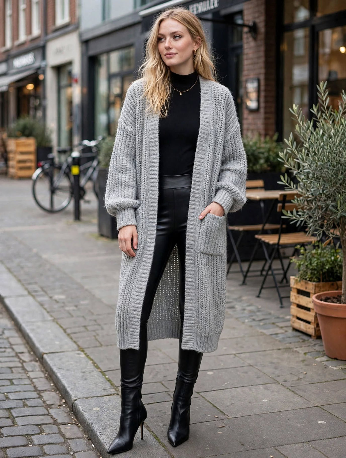 Harper Oversized Chunky Knit Long Cardigan – Luxury Clique