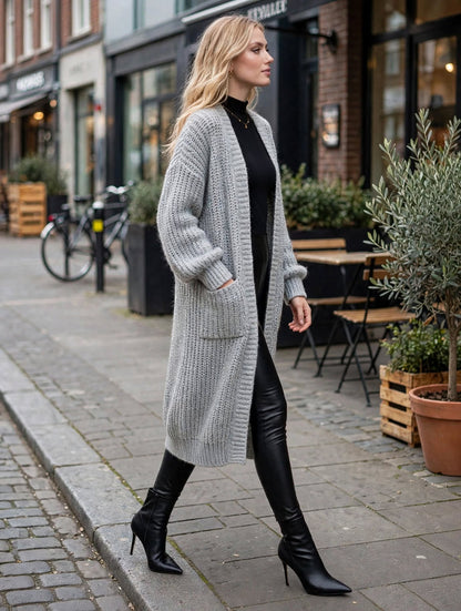 Harper Oversized Chunky Knit Long Cardigan – Luxury Clique