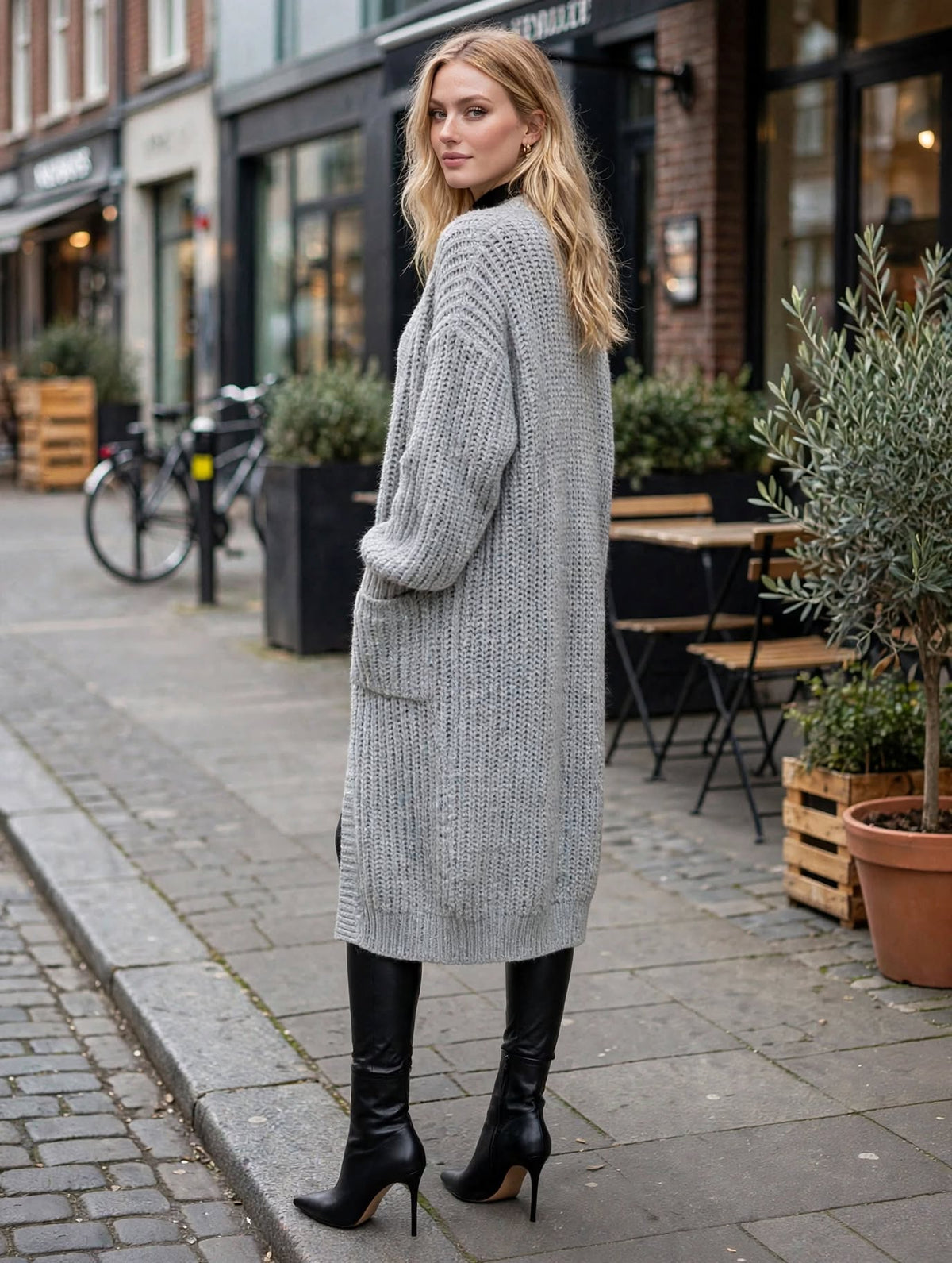 Harper Oversized Chunky Knit Long Cardigan – Luxury Clique