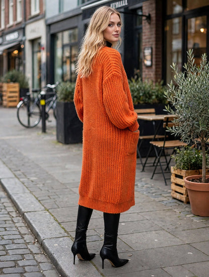 Harper Oversized Chunky Knit Long Cardigan – Luxury Clique