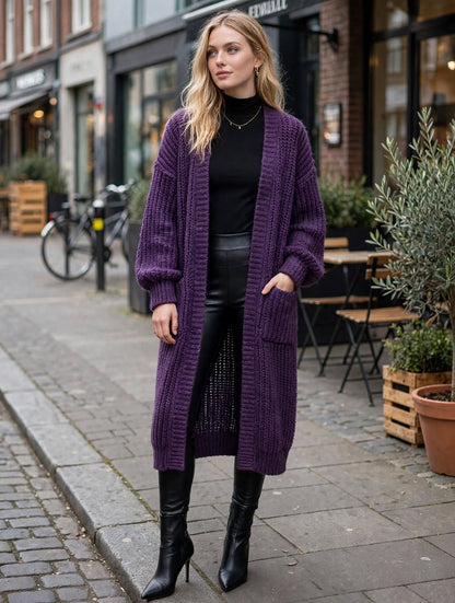 Harper Oversized Chunky Knit Long Cardigan – Luxury Clique