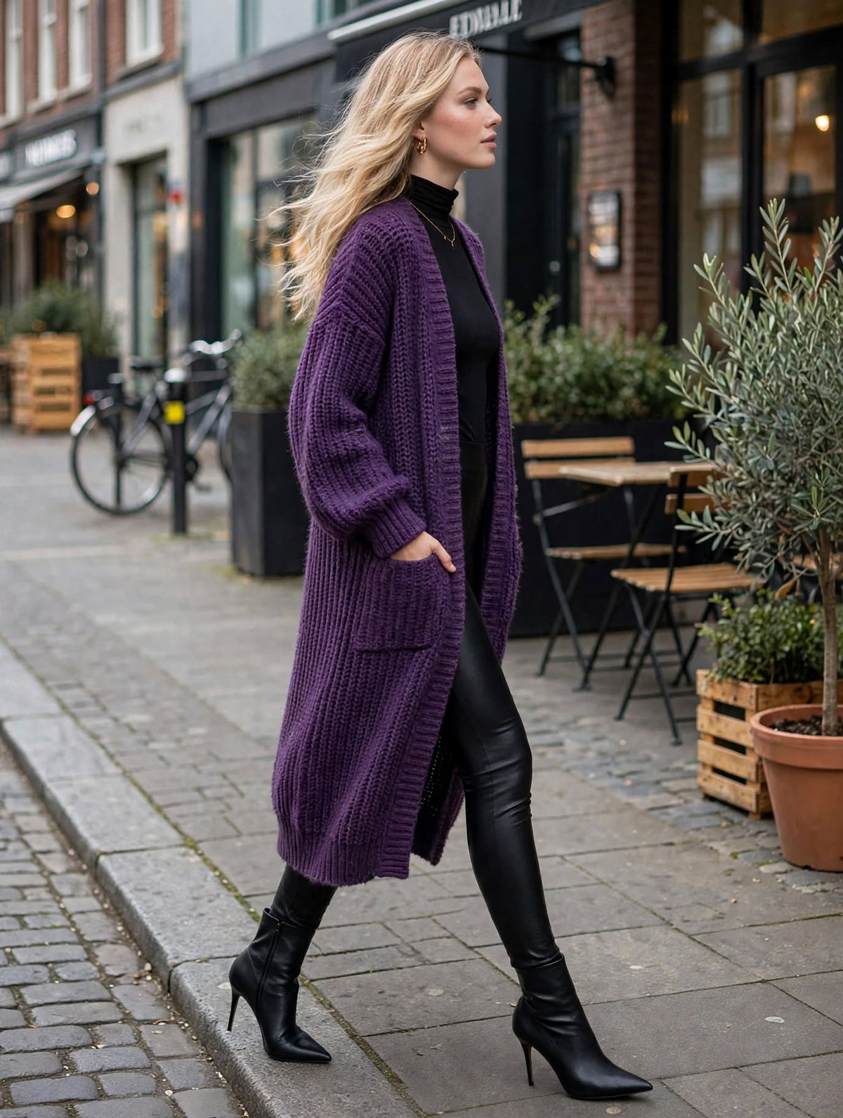 Harper Oversized Chunky Knit Long Cardigan – Luxury Clique