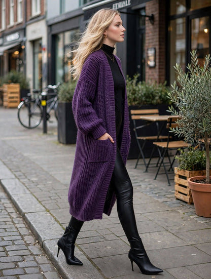Harper Oversized Chunky Knit Long Cardigan – Luxury Clique