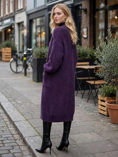 Harper Oversized Chunky Knit Long Cardigan – Luxury Clique