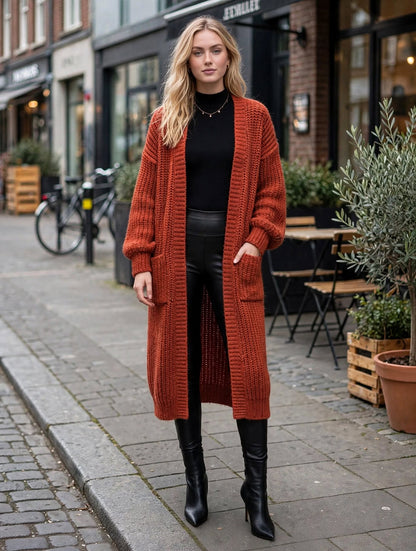 Harper Oversized Chunky Knit Long Cardigan – Luxury Clique