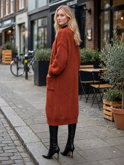 Harper Oversized Chunky Knit Long Cardigan – Luxury Clique