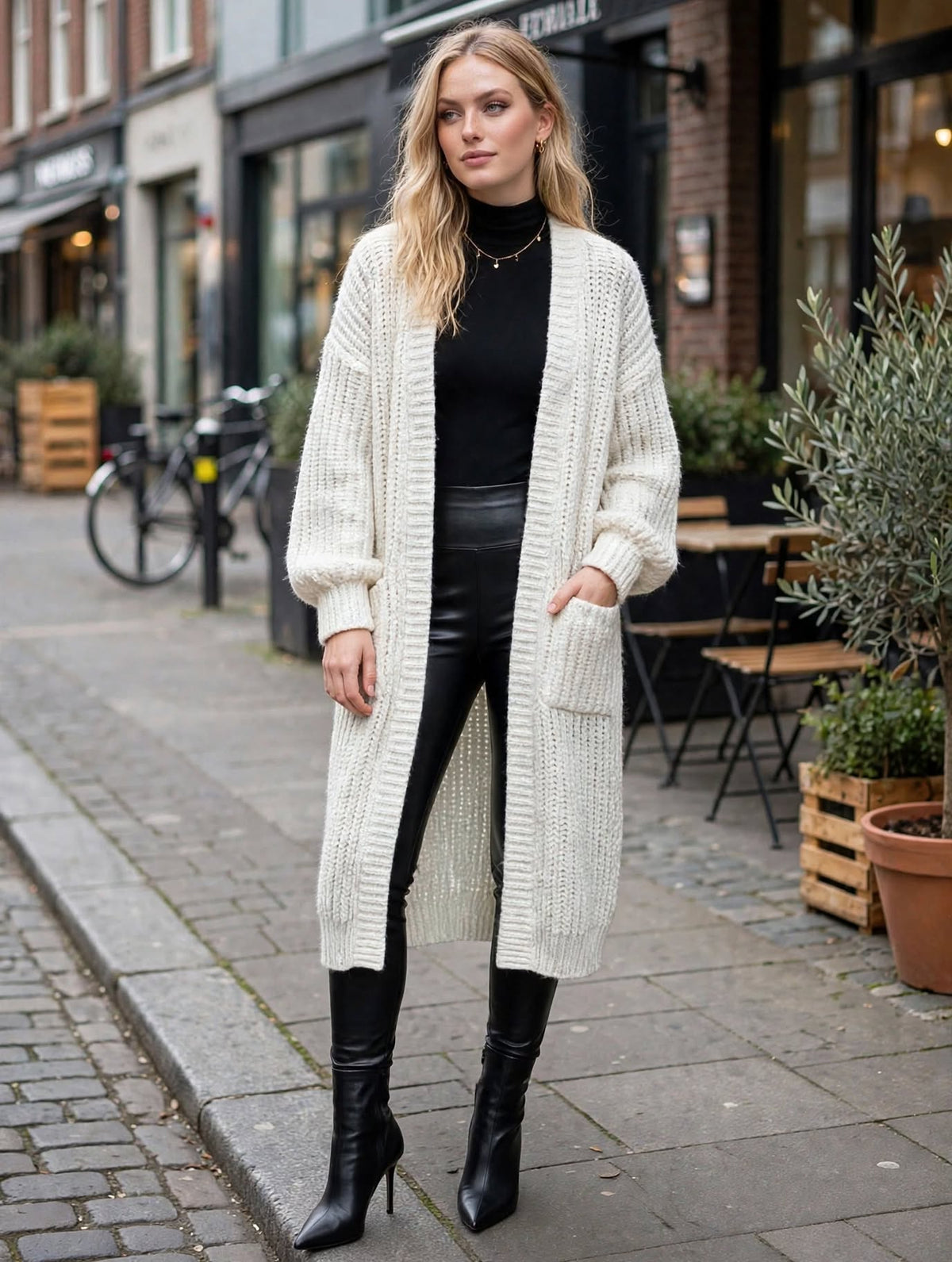 Harper Oversized Chunky Knit Long Cardigan – Luxury Clique