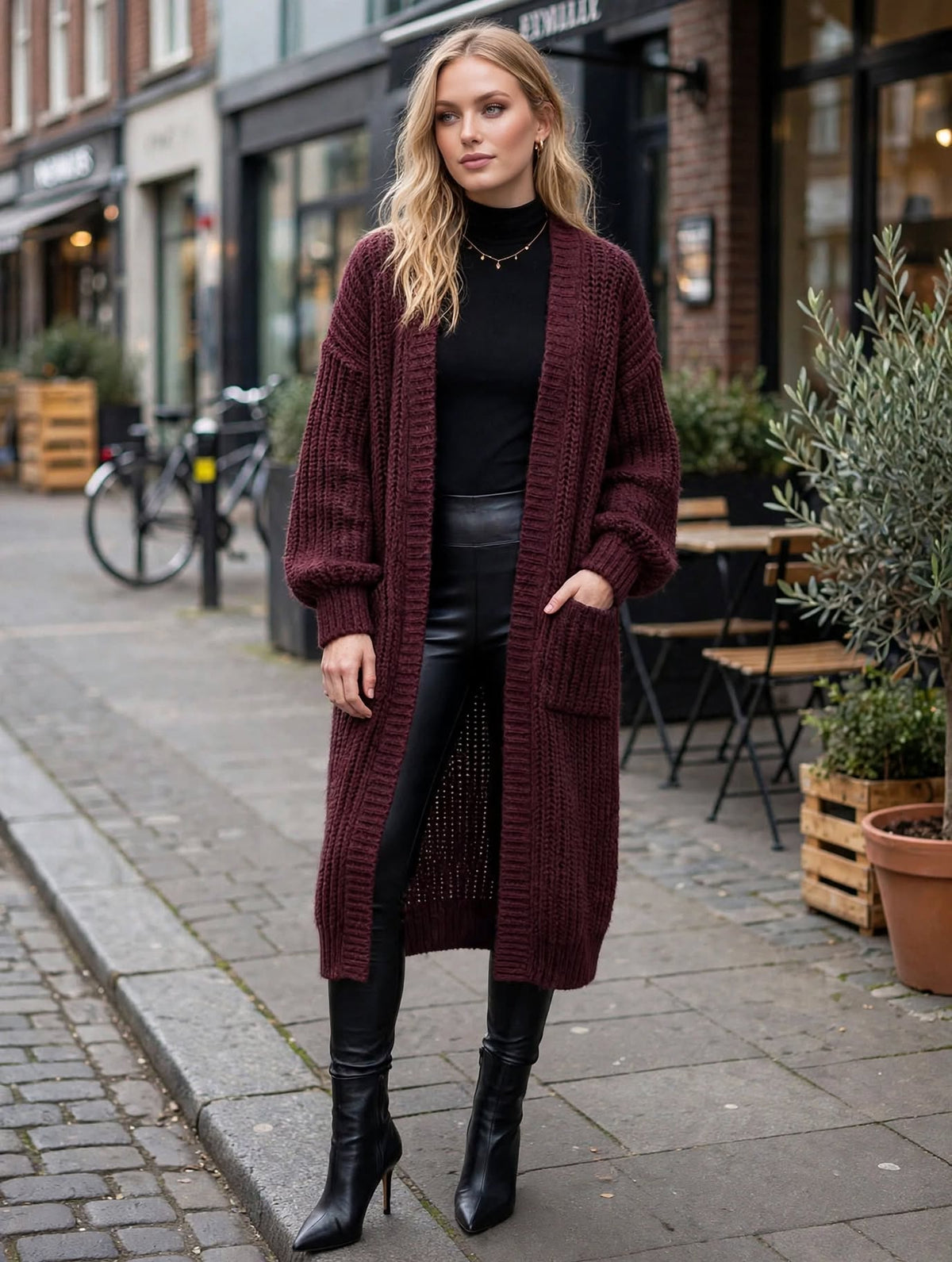 Harper Oversized Chunky Knit Long Cardigan – Luxury Clique