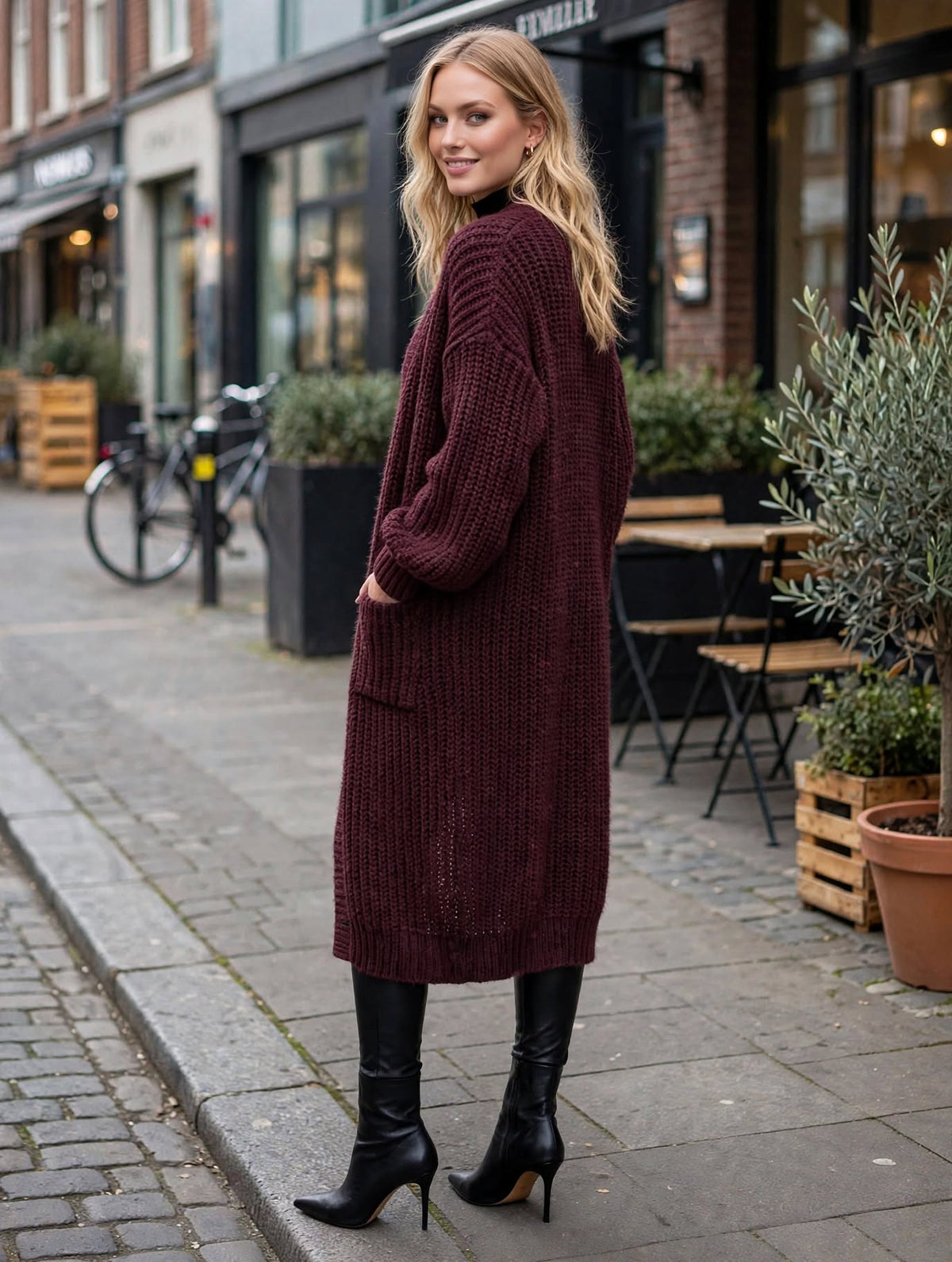 Harper Oversized Chunky Knit Long Cardigan – Luxury Clique